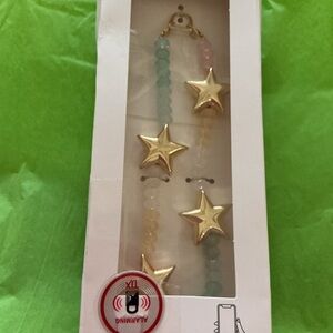 NWT Baublebar Phone Charm Wristlet Chain- STARS